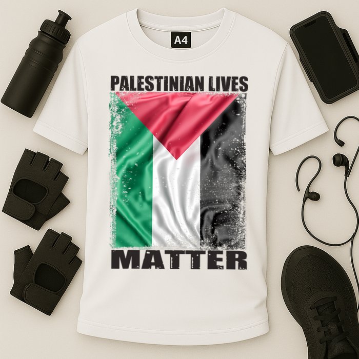 Palestinian Lives Matter Free Palestine Flag Palestinian Cooling Performance Crew T-Shirt