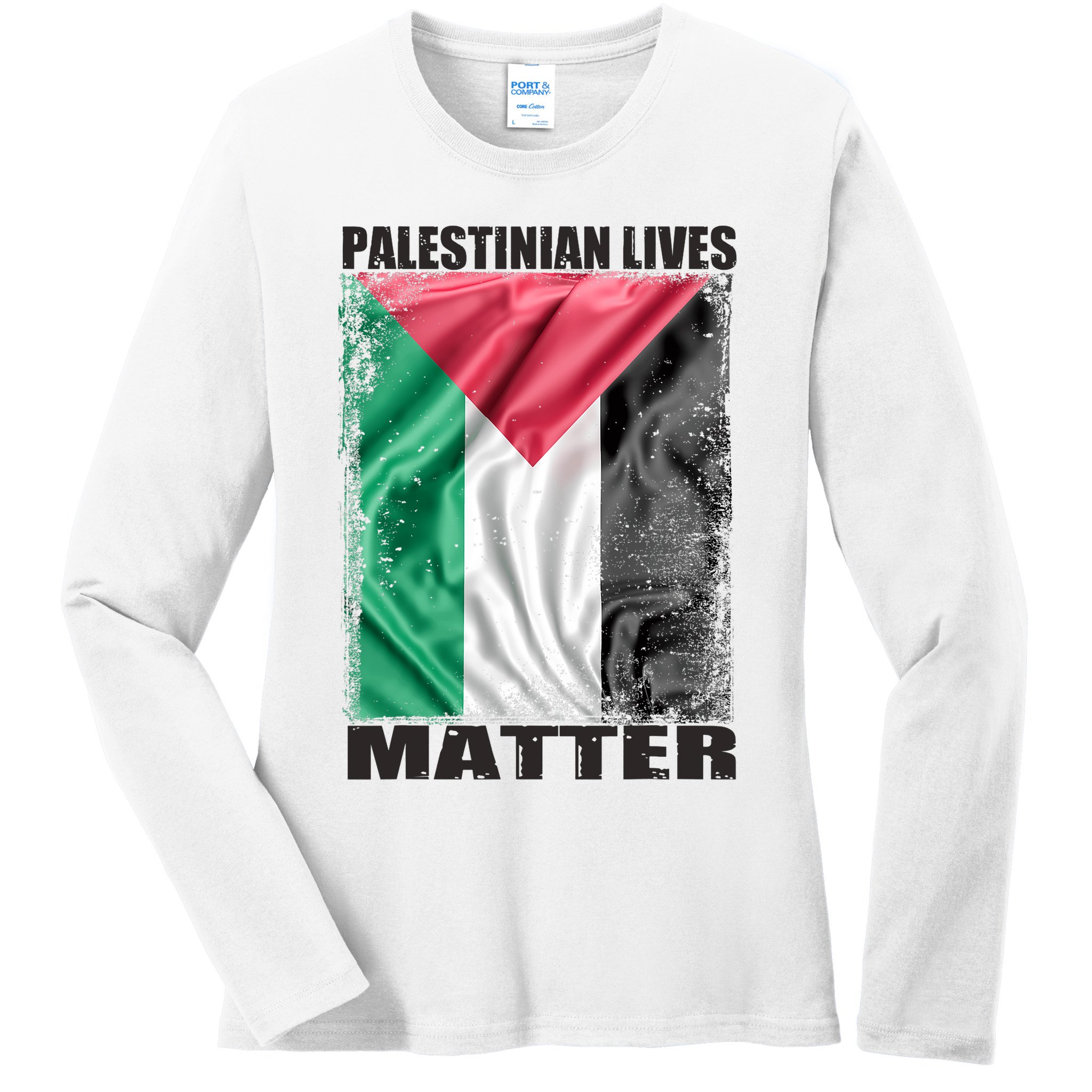 Palestinian Lives Matter Free Palestine Flag Palestinian Ladies Long Sleeve Shirt
