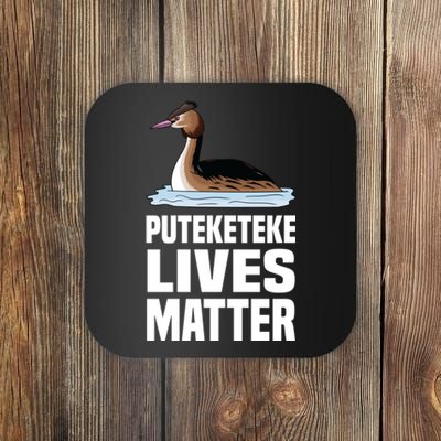 Puteketeke Lives Matter Funny Bird New Zealand Coaster