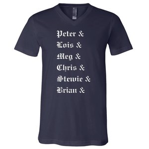 Peter Lois Meg Chris Stewie Brian V-Neck T-Shirt