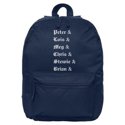 Peter Lois Meg Chris Stewie Brian 16 in Basic Backpack