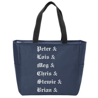 Peter Lois Meg Chris Stewie Brian Zip Tote Bag