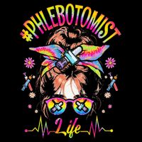 Phlebotomist Life Messy Bun Women Nurse Phlebotomy Doggie Tank