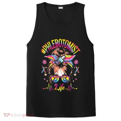 Phlebotomist Life Messy Bun Women Nurse Phlebotomy PosiCharge Competitor Tank
