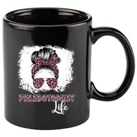 Phlebotomist Life Messy Bun Nurse Phlebotomy Gift 11oz C Handle Ceramic Mug