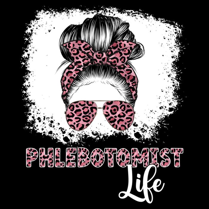 Phlebotomist Life Messy Bun Nurse Phlebotomy Gift Drawstring Bag