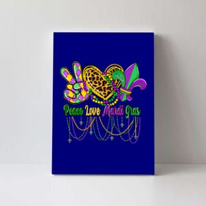 Peace Love Mardi Gras Beads Carnival Costume Parade Canvas