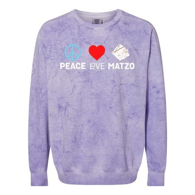 Peace Love Matzo Funny Passover Seder Jewish Food Colorblast Crewneck Sweatshirt