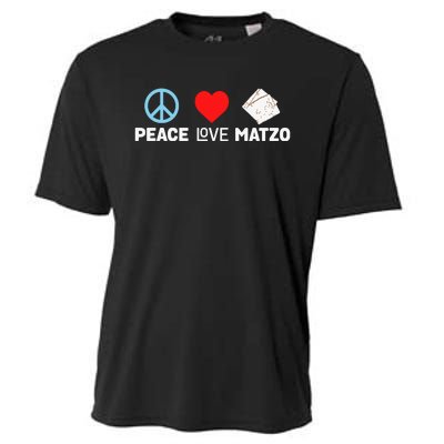 Peace Love Matzo Funny Passover Seder Jewish Food Cooling Performance Crew T-Shirt