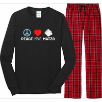 Peace Love Matzo Funny Passover Seder Jewish Food Long Sleeve Pajama Set