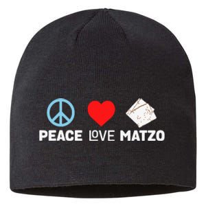 Peace Love Matzo Funny Passover Seder Jewish Food Sustainable Beanie