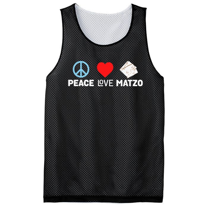 Peace Love Matzo Funny Passover Seder Jewish Food Mesh Reversible Basketball Jersey Tank