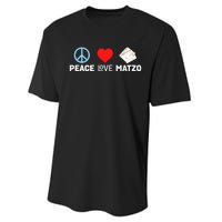 Peace Love Matzo Funny Passover Seder Jewish Food Performance Sprint T-Shirt