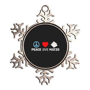 Peace Love Matzo Funny Passover Seder Jewish Food Metallic Star Ornament