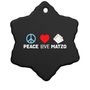 Peace Love Matzo Funny Passover Seder Jewish Food Ceramic Star Ornament