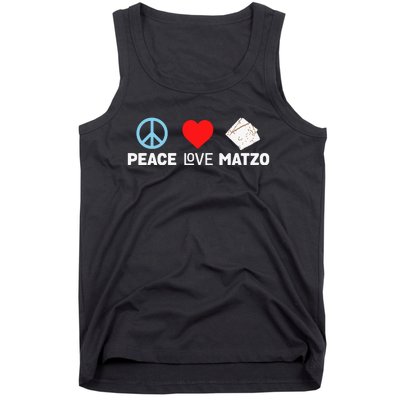 Peace Love Matzo Funny Passover Seder Jewish Food Tank Top