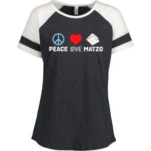 Peace Love Matzo Funny Passover Seder Jewish Food Enza Ladies Jersey Colorblock Tee