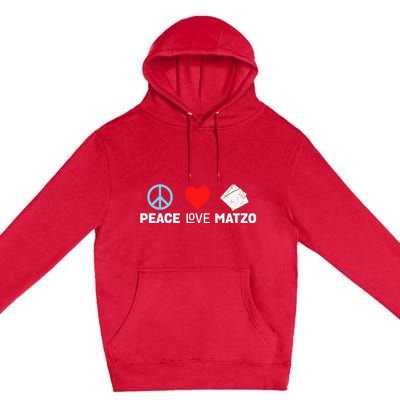 Peace Love Matzo Funny Passover Seder Jewish Food Premium Pullover Hoodie