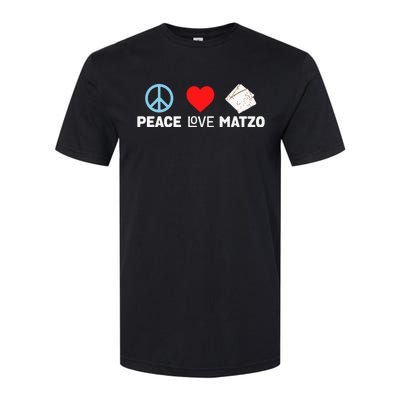 Peace Love Matzo Funny Passover Seder Jewish Food Softstyle CVC T-Shirt