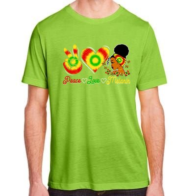 Peace Love Melanin Afro Black History Month Queen Juneteenth Gift Adult ChromaSoft Performance T-Shirt