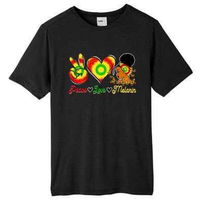 Peace Love Melanin Afro Black History Month Queen Juneteenth Gift Tall Fusion ChromaSoft Performance T-Shirt