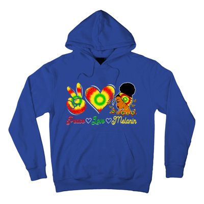 Peace Love Melanin Afro Black History Month Queen Juneteenth Gift Hoodie