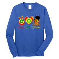 Peace Love Melanin Afro Black History Month Queen Juneteenth Gift Long Sleeve Shirt