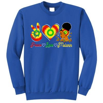 Peace Love Melanin Afro Black History Month Queen Juneteenth Gift Sweatshirt