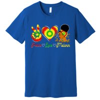 Peace Love Melanin Afro Black History Month Queen Juneteenth Gift Premium T-Shirt