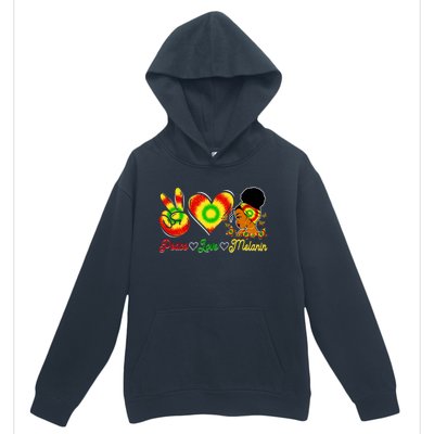 Peace Love Melanin Afro Black History Month Queen Juneteenth Gift Urban Pullover Hoodie