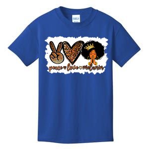 Peace Love Melanin Juneteenth Black Afro Black History Gift Kids T-Shirt