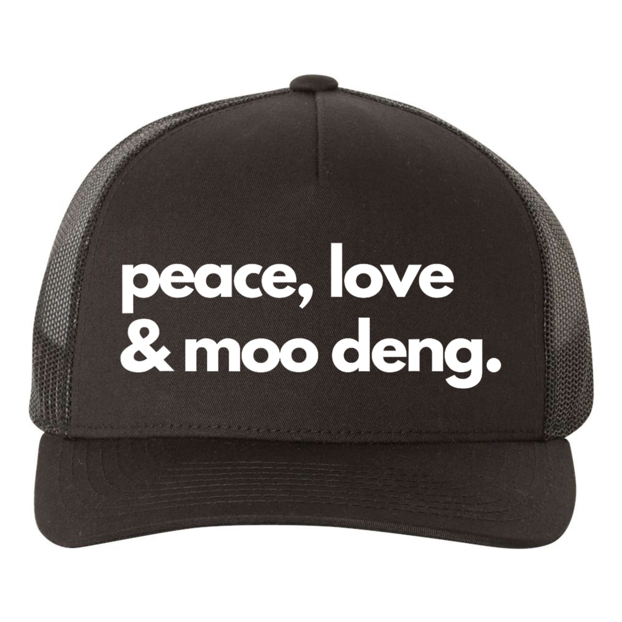 Peace Love & Moo Deng Yupoong Adult 5-Panel Trucker Hat