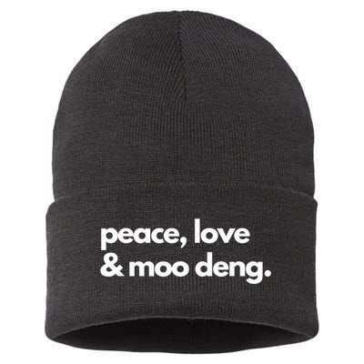 Peace Love & Moo Deng Sustainable Knit Beanie