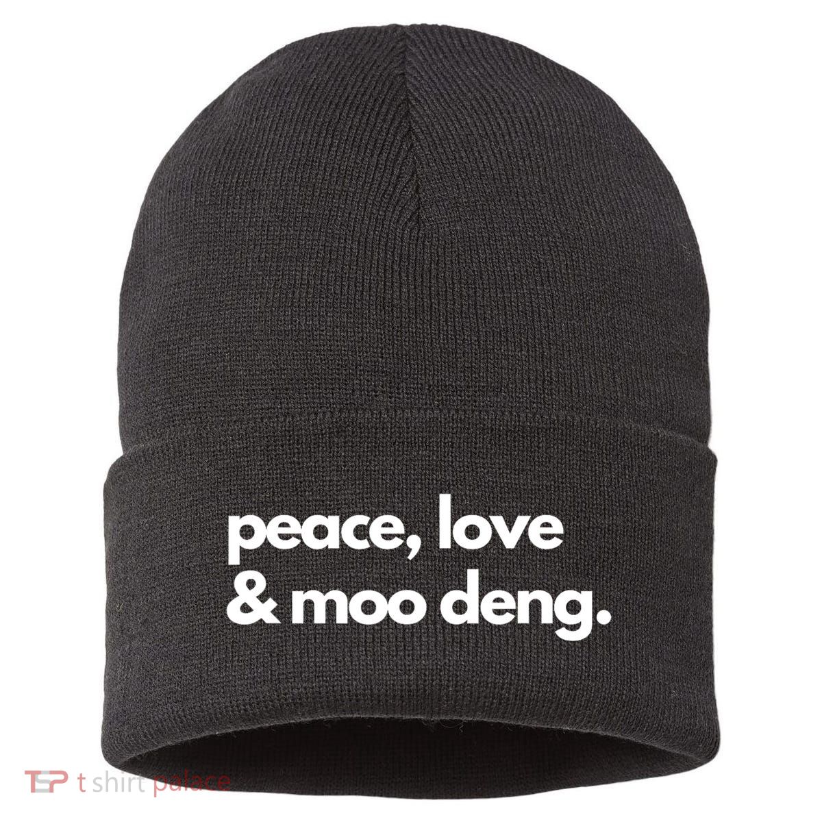 Peace Love & Moo Deng Sustainable Knit Beanie