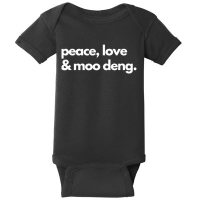 Peace Love & Moo Deng Baby Bodysuit