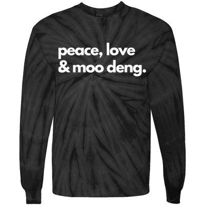 Peace Love & Moo Deng Tie-Dye Long Sleeve Shirt