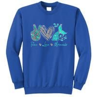 Peace Love Mermaids Mermaid Lover Funny Gift Funny Gift Sweatshirt