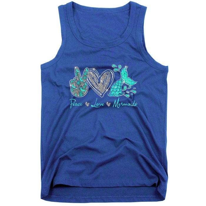 Peace Love Mermaids Mermaid Lover Funny Gift Funny Gift Tank Top