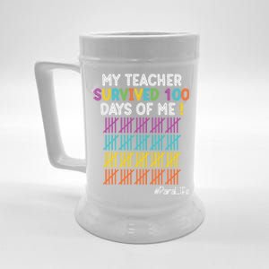 Para Life My Teacher Survived 100 Days Of Me Gift Beer Stein