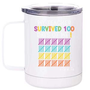 Para Life My Teacher Survived 100 Days Of Me Gift 12 oz Stainless Steel Tumbler Cup