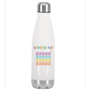 Para Life My Teacher Survived 100 Days Of Me Gift Stainless Steel Insulated Water Bottle