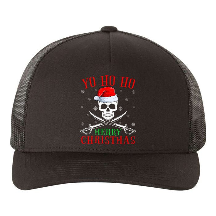 Pirate Lover Matching Santa Yo Ho Ho Pirate Merry Christmas Yupoong Adult 5-Panel Trucker Hat