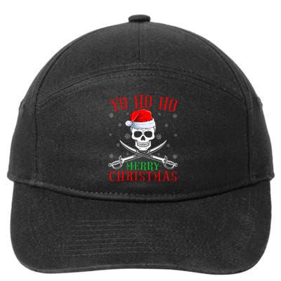 Pirate Lover Matching Santa Yo Ho Ho Pirate Merry Christmas 7-Panel Snapback Hat