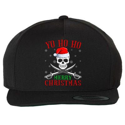 Pirate Lover Matching Santa Yo Ho Ho Pirate Merry Christmas Wool Snapback Cap