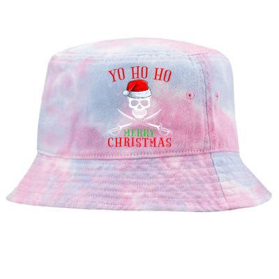 Pirate Lover Matching Santa Yo Ho Ho Pirate Merry Christmas Tie-Dyed Bucket Hat