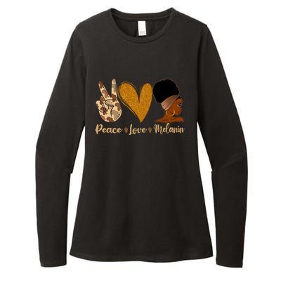 Peace Love Melanin Black Afro Juneteenth African Pride Funny Gift Womens CVC Long Sleeve Shirt