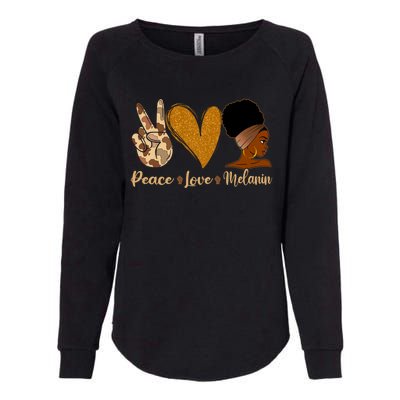 Peace Love Melanin Black Afro Juneteenth African Pride Funny Gift Womens California Wash Sweatshirt