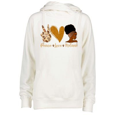 Peace Love Melanin Black Afro Juneteenth African Pride Funny Gift Womens Funnel Neck Pullover Hood