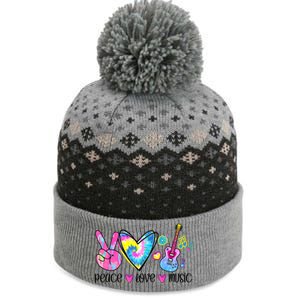 Peace Love Music Tie Dye The Baniff Cuffed Pom Beanie