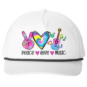 Peace Love Music Tie Dye Snapback Five-Panel Rope Hat